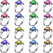 Hicarer 16 Pcs Adjustable Mood Rings Mixed Color Heart Shape Changing Mood...