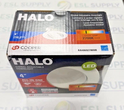 HALO RA406927WH 2700K, Very Wide Flood LED Recessed Trim, 4", White - Image 1 of 3
