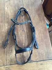 BLACK BUSSE TRENSE FEELING ANATOMICAL BRIDLE with Crystal browband -  Cob