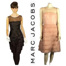 Marc Jacobs fabulous tiered organza sheer sleeveless party dress. size 12