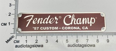 Fender Champ Logo for Amp or Case Badge Custom Made Aluminum with Screws