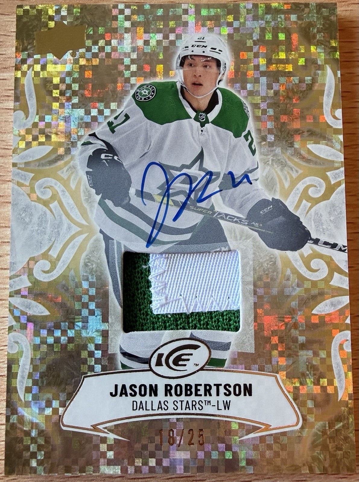 2024-25 Upper Deck Ice Gold Auto Patch /25 Jason Robertson
