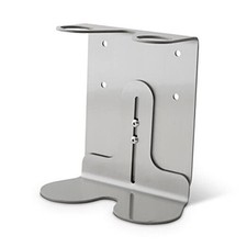 Wall-Mounted Bottle Dispenser Holder Bracket in Brushed Nickle, Silver, Full