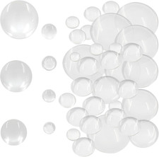 70PCS Glass Cabochons Dome Tiles Set, 7 Sizes Clear round Flat Back for DIY Craf