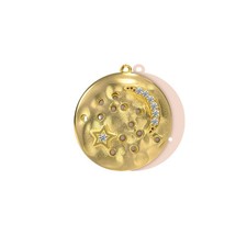 2PCS 18K Gold Plated CZ Pave Crescent Moon Star Charm Pendant GJH09