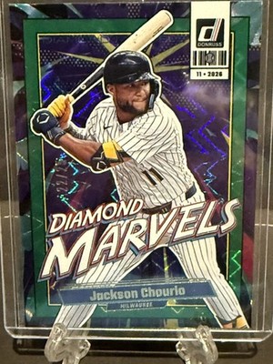 2026 Donruss Diamond Marvels Jackson Chourio #8 Green Xplosion /25 Brewers