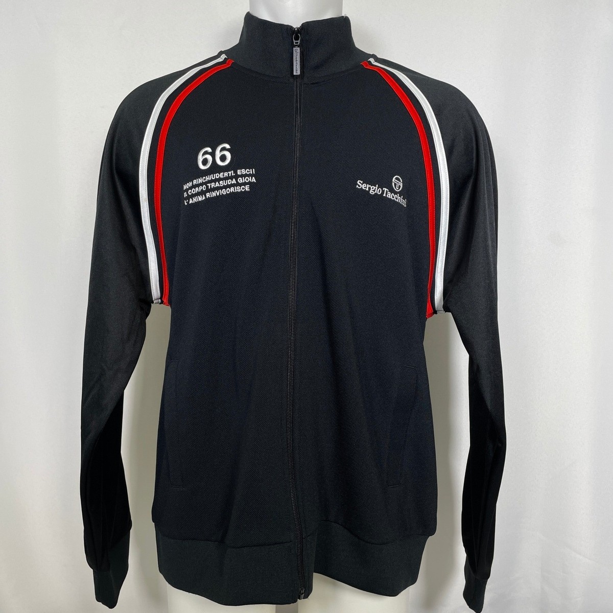 PUBLIC SCHOO バージンウールジャケット レッド Sergio Tacchini 1966 Ghibli Archivio Black Full Zip Track Jacket