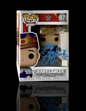 WWE JERRY LAWLER SIGNED FUNKO POP #97 TOY INSCRIBED WITH JSA COA VERY RARE KING