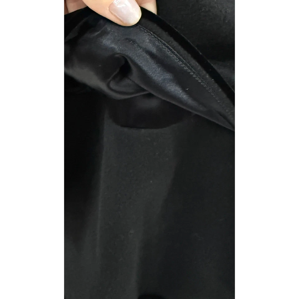 RARO Abrigo de Colección Años 50 Lilli Ann Paris Trapecio Capas Lana Terciopelo Borde Negro M Foto 4 de 4