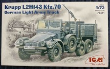 ICM Models I/72 Scale Model - Krupp L2H143 Kfz.79 German Light Army Truck -MIB