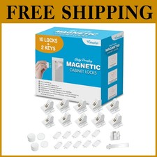 "Easy Install Magnetic Locks for Cabinets  Drawers: 10 Set"