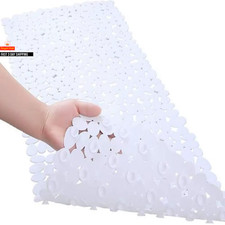 Non-Slip Bath Tub Shower Mats Pebble Shape Machine Washable Bathtub Mat with Dra