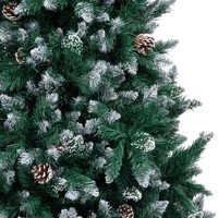KüNstlicher Weihnachtsbaum Mit Zapfen Und Schnee 210 Cm