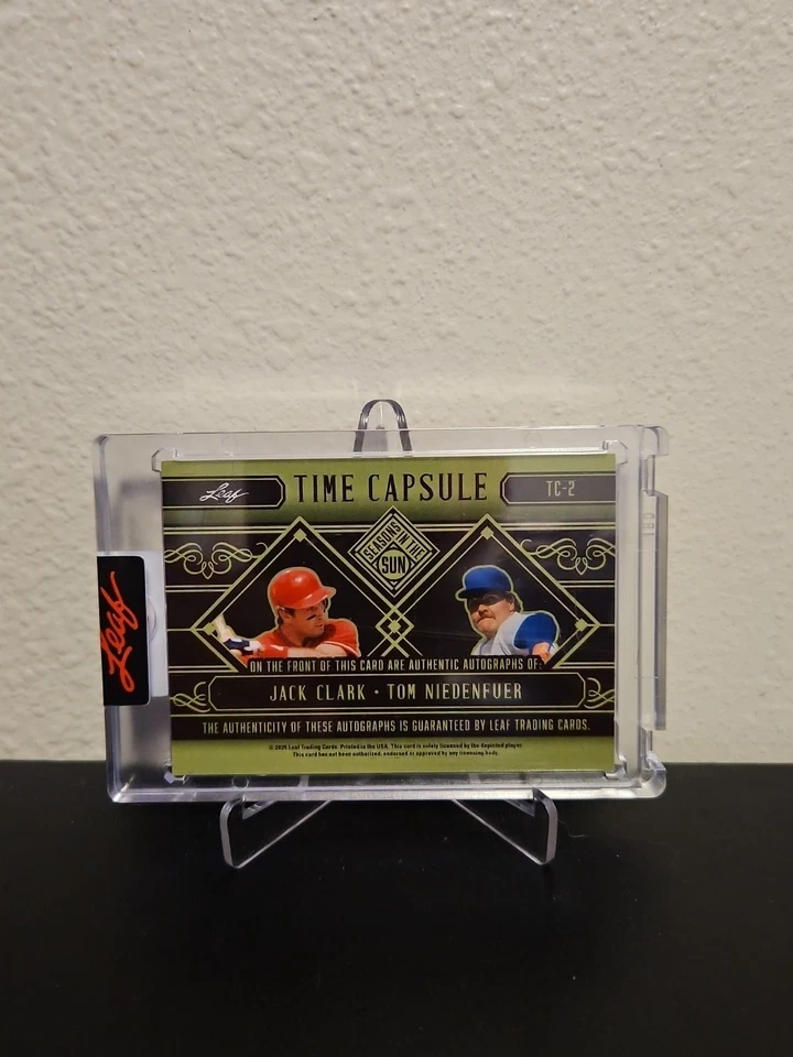 2025 Leaf Seasons In The Sun Jack Clark/Tom Niedenfuer 时间胶囊绿色 1/1 — 第 2/3 张图片