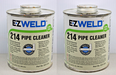 E-Z Weld 214 Pipe Cleaner PVC CPVC 1 Quart E-Z21404 - Cement Glue (Pack of 2)
