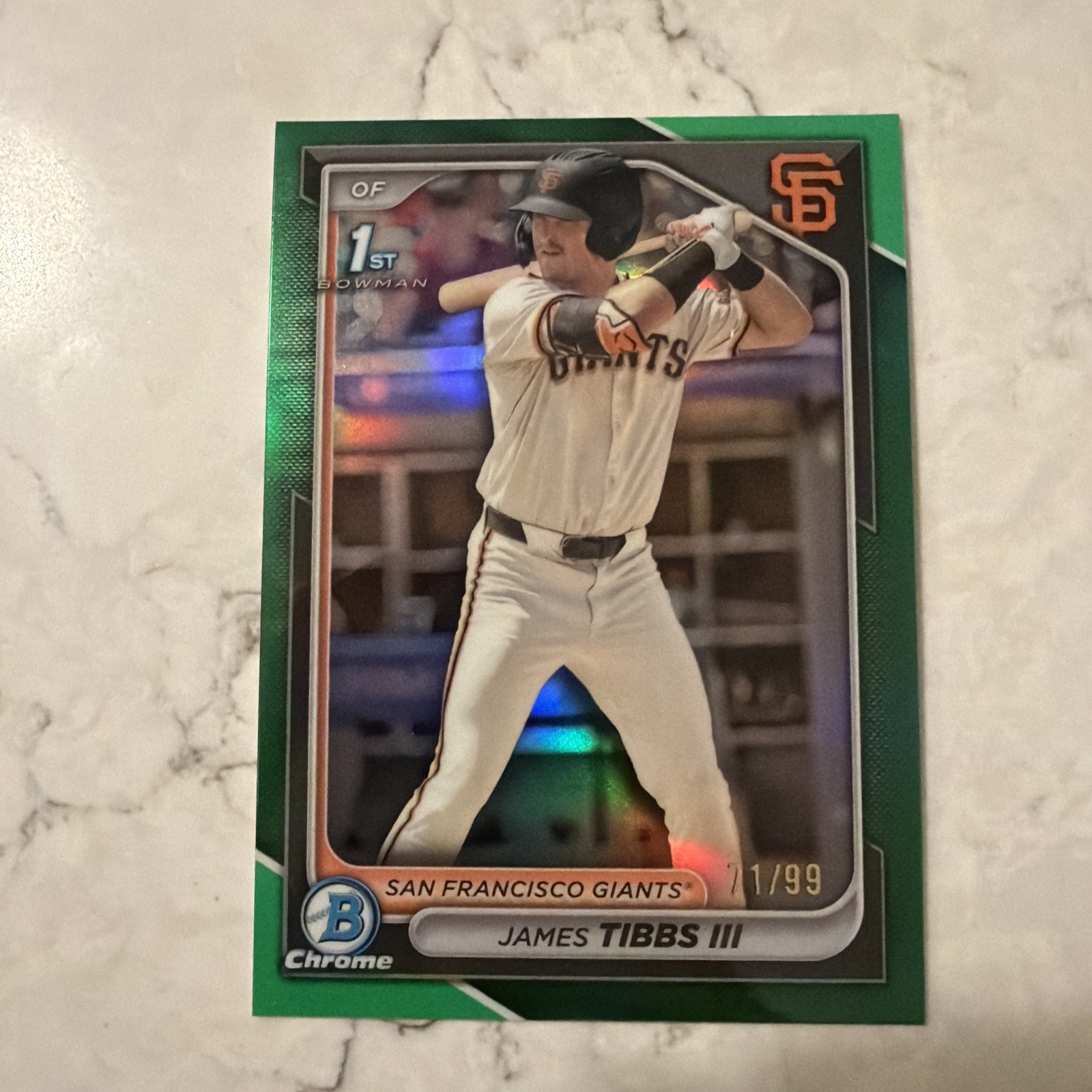 2024 Bowman Chrome JAMES TIBBS III #BDC-40 1st Bowman True Green Refractor /99