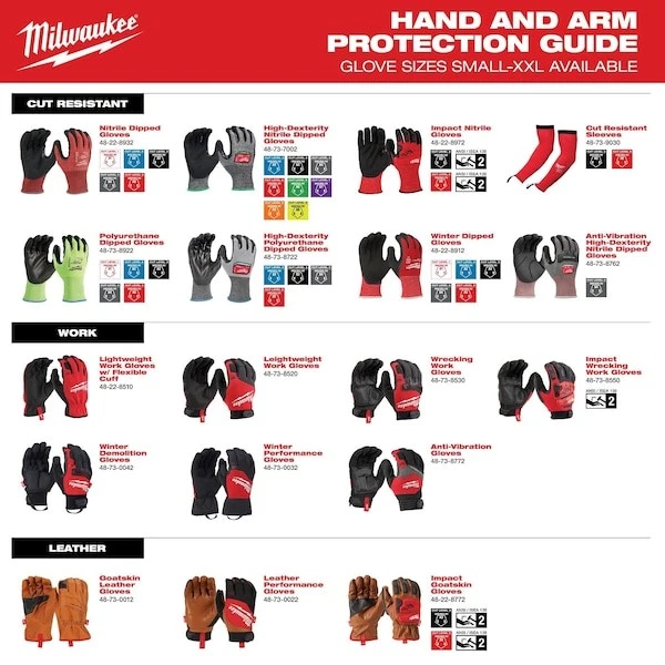 Guantes de punto Milwaukee Tool 48-73-8762, L, sumergidos, nitrilo Foto 2 de 4