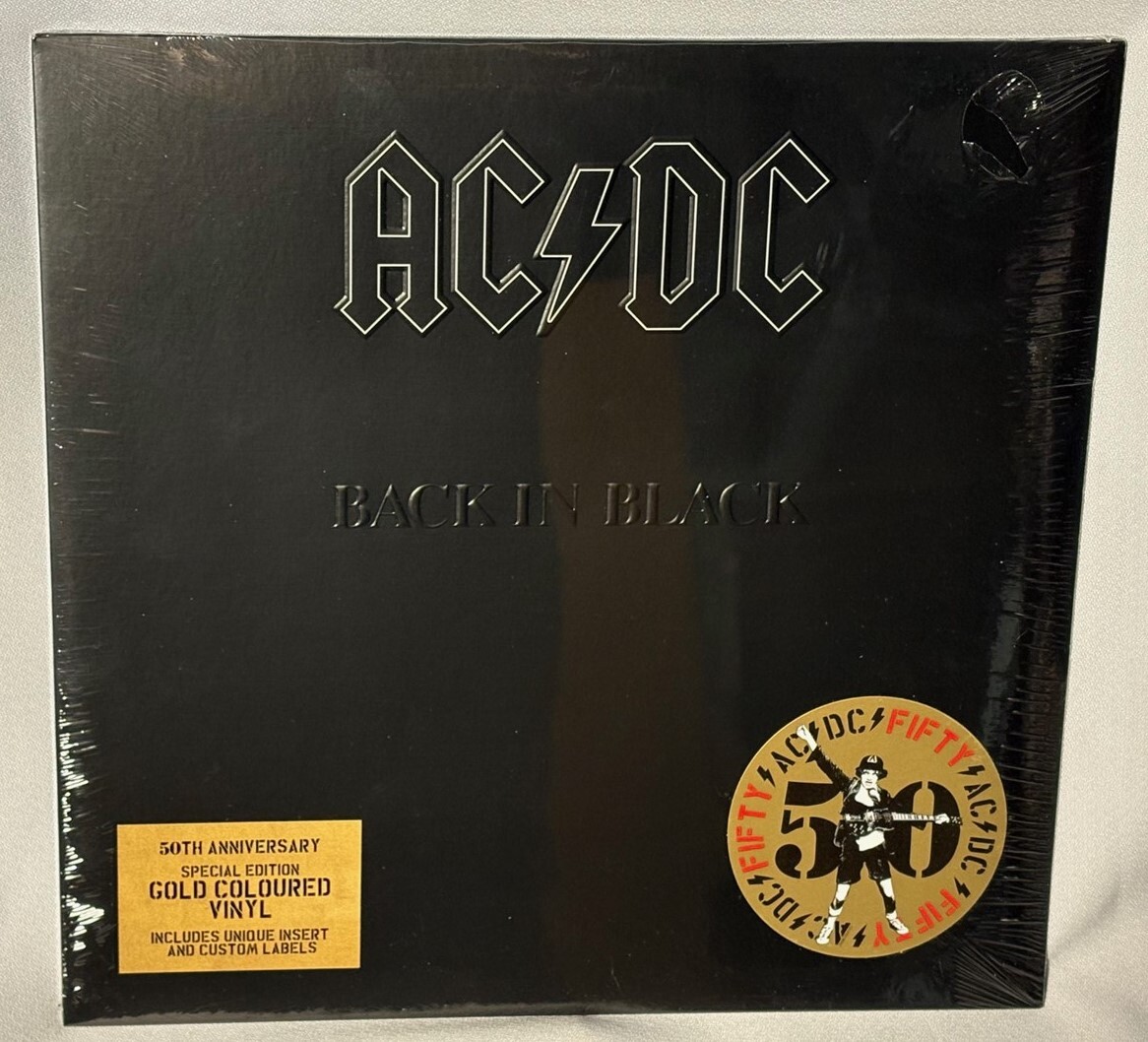 LP AC/DC Back in Black (ACDC) (GOLD Vinyl, 50th Ann 2024) NEW MINT