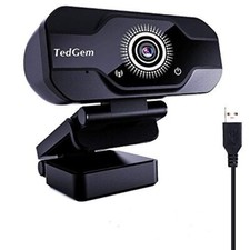 TedGem Webcam for Laptop USB, PC Camera Webcam with Microphone for Streaming