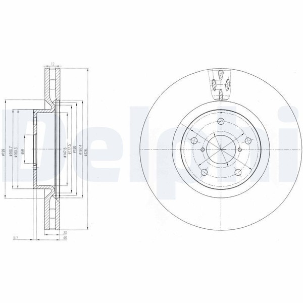 2X Delphi BG9055 Bremsscheibe Passend FüR Subaru-image