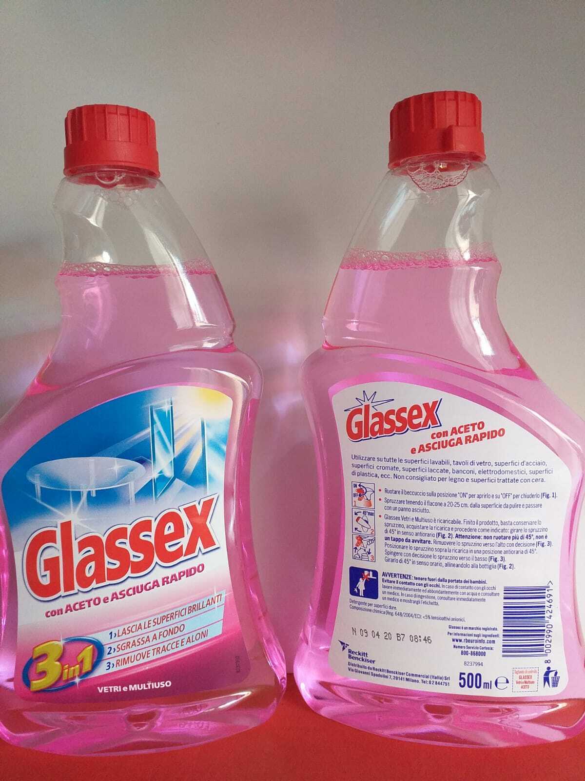 Glassex Ricarica con Aceto 500ml - Set 12 Pezzi | Pulizia Vetri Multiuso