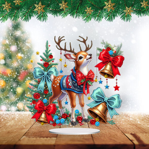 Animales de Navidad de Acrílico con Forma Especial, Decoraciones de Mesa Arte Diamante 5D - Imagen 6 de 9