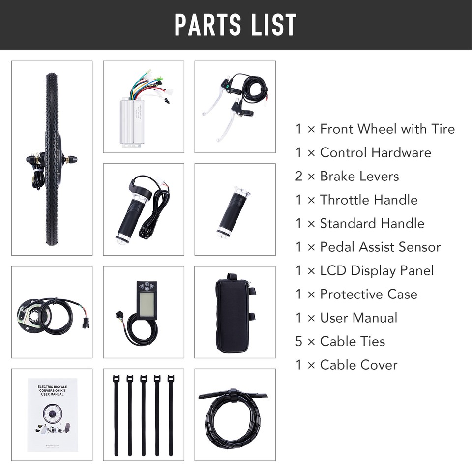 1000W/1500W Electric Bicycle Front/Rear Wheel Tire EBike Conversion