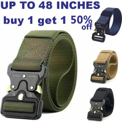 #ad #ad MEN Casual Military Tactical Army Adjustable Quick Release Belts Pants Waistband $11.95