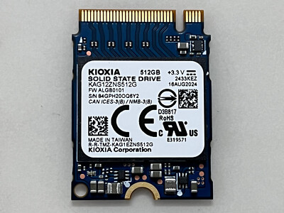 Kioxia KAG12ZNS512G 512GB SSD M.2 2230 NVMe PCIe 3 x 4 SSD FOR