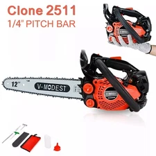 V-MODEST 2511 12" Compact Top Handle Gas Chainsaw 1/4" PITCH BAR 25CC 2-Stroke