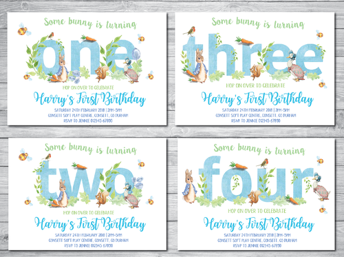 Personalised Peter Rabbit Birthday Invitations Jemima Puddleduck Invites x10 - Picture 3 of 3