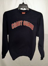 Vintage US Coast Guard Sweatshirt Size S Pullover Crewneck Graphic 2-Sided Patch