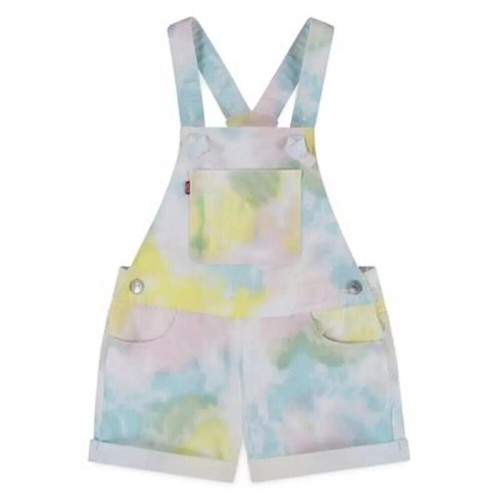 Levi's Girls' Jean Shortalls Sunny Demin Colofull Tie-Dye Short-Overall Size 6X - Picture 8 of 9