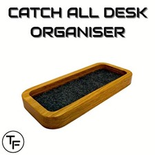 Catch All Desk Tray 19cm x 8.5cm x 2cm, Solid White Oak, Felt Lined