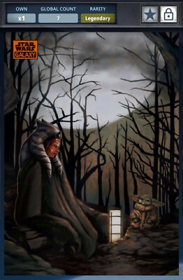 Star Wars Card Trader 2024 Chrome Galaxy Orange Legendary Ashoka Grogu 25cc