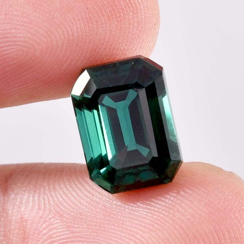 8.00 Ct Natural Indicolite Blue Green Tourmaline Loose Gem Certified 13x9 MM - Picture 2 of 5