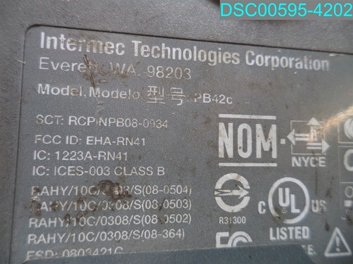 Used INTERMEC PB42C MOBILE THERMAL RECEIPT PRINTER PB42C0B10100P - Picture 9 of 9