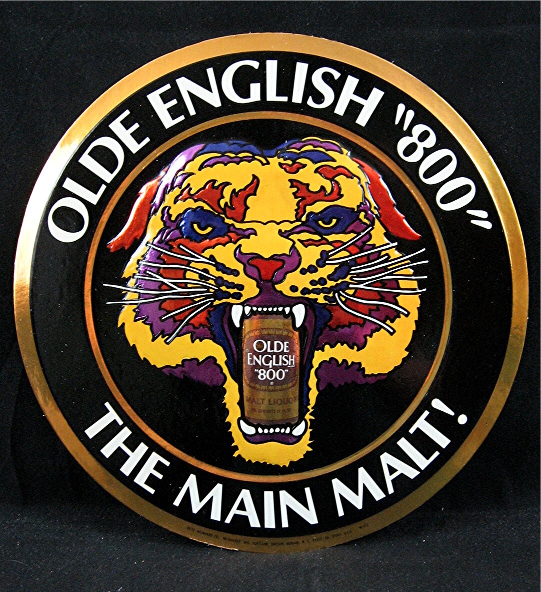 Vintage Olde English 800 Main Malt Embosograph Beer Sign Blitz