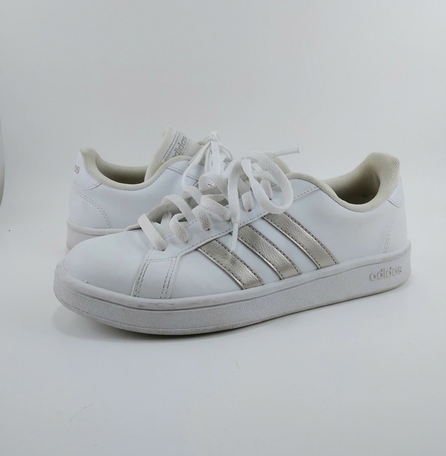 Size 7.5 - adidas Grand Court Base White Platinum Metallic for sale online  | eBay