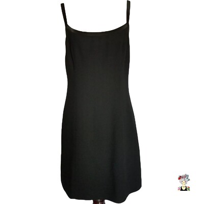 Bebe Black Cocktail Dress Empire Waist Knee Length Satin Ribbon Trim Sz 10  | eBay