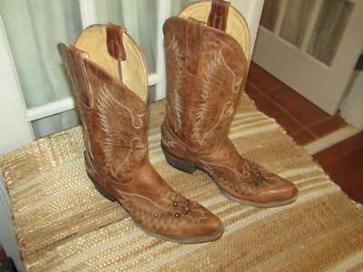 Idyllwind Women's Trouble Western Boot Brown Leather Studded Snip Toe Size 9 B