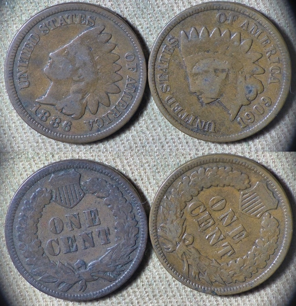 Indian Head Cent : Lot 2 Coins 1886 F ; 1909 F IRUS1190 | eBay