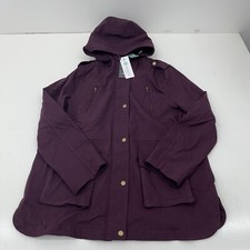 Eden Society Dark Purple Holly Contrast Hood Cargo Jacket Women’s Size 1x New