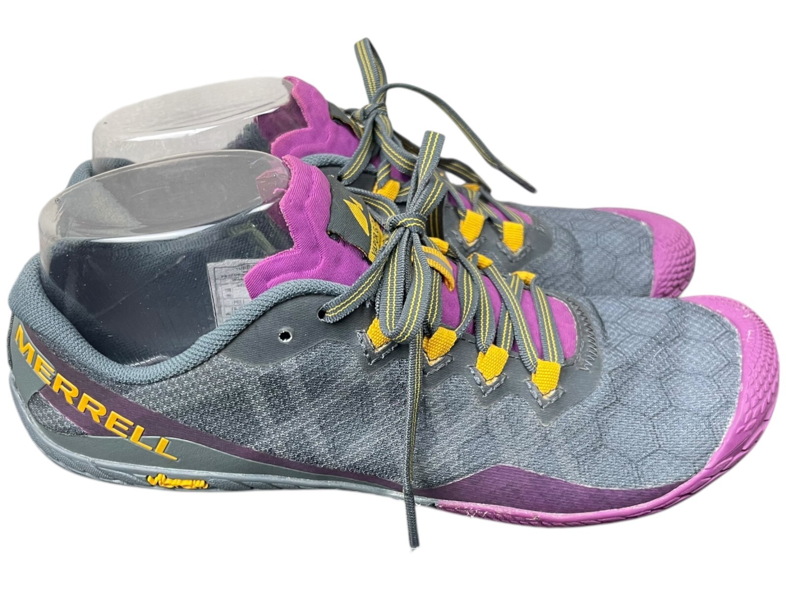 Scarpe da corsa Merrell Vapor Glove 3 da donna taglia 8 trail hike sneaker grigie a piedi nudi
