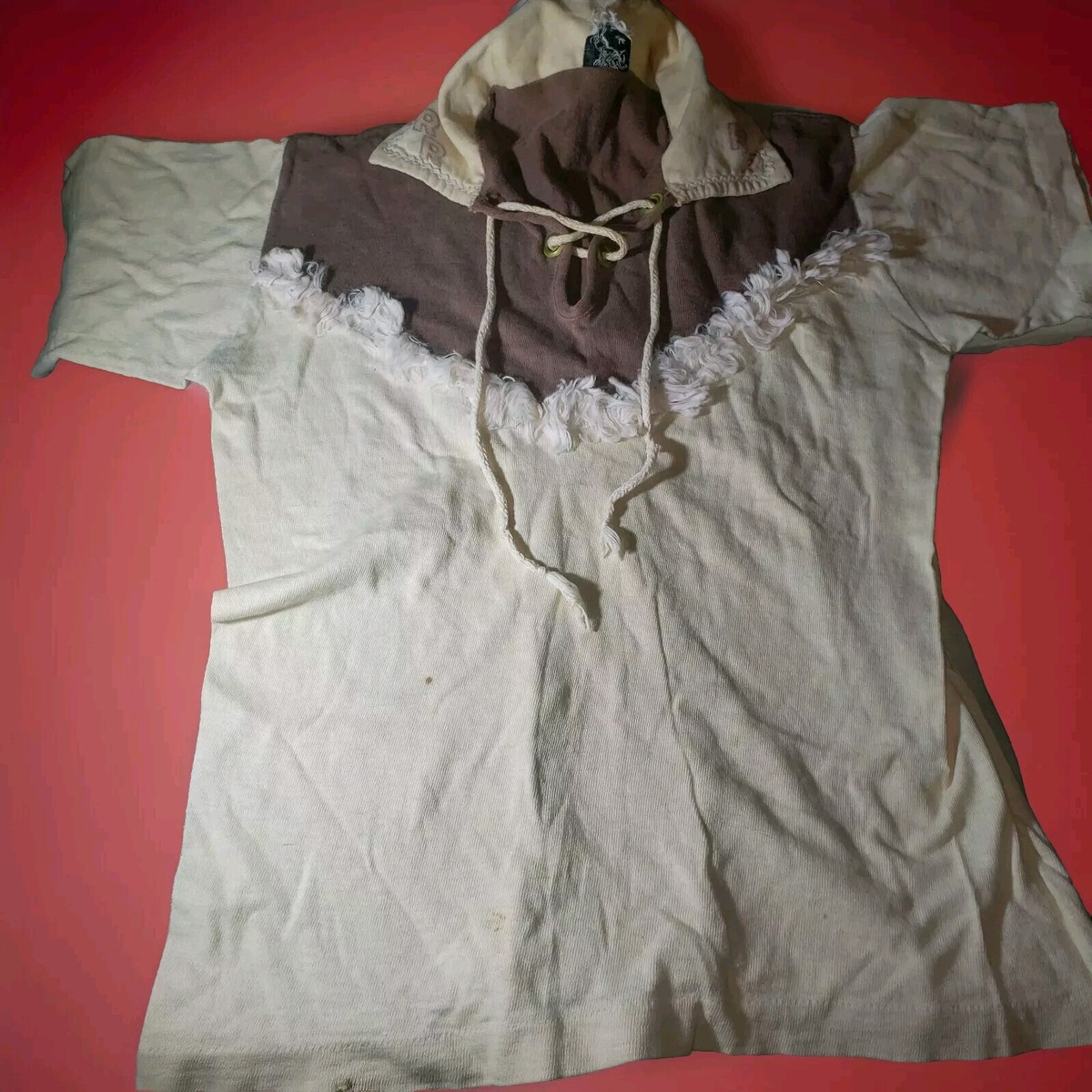 Vtg '40s Official Roy Rogers Lace-up Shirt Fringe-Sz 12