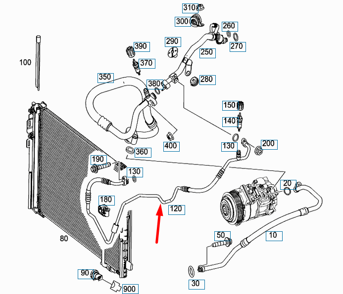 MERCEDES-BENZ SLK R172 Air Condition Hose A1728302315