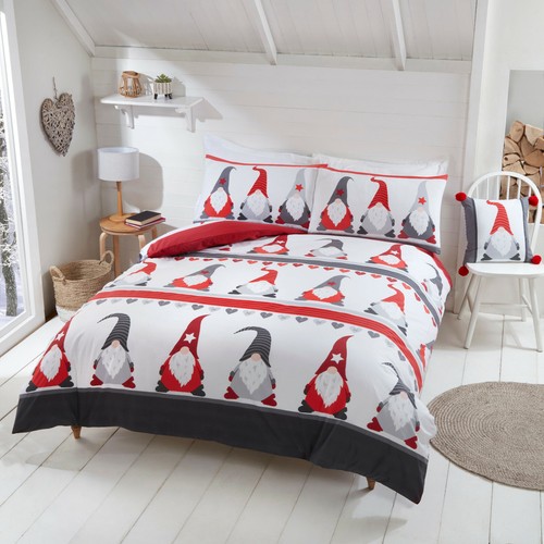Festive Gonk Christmas Duvet Quilt Cover Bedding Set + Pillowcases - Picture 3 of 8