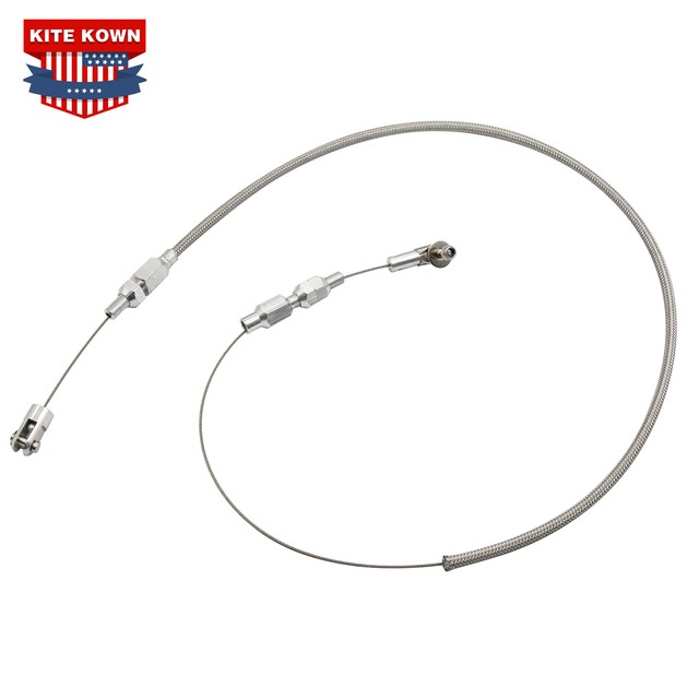 Universal Throttle Cable Stainless Steel 24" fits Mopar Ford GM and