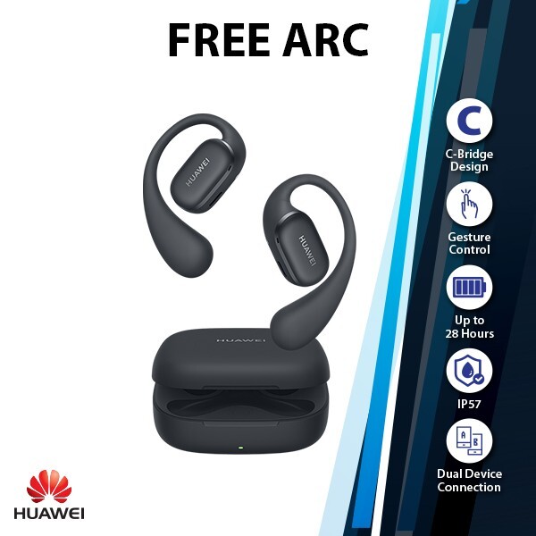 HUAWEI FreeArc ブラック ワイヤレスイヤホン 完全ワイヤレスイヤホン ブラック FREEARC/BLACK [ワイヤレス(左右分離