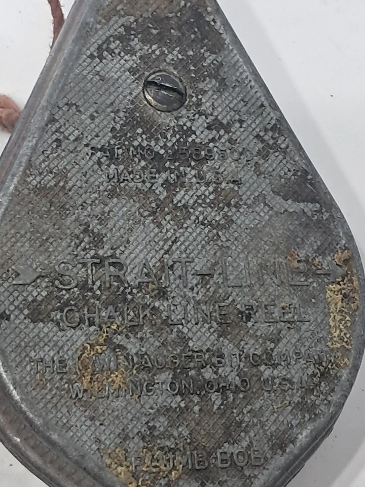 Three Vintage STRAIT-LINE Chalk Line Reel Plumb Bobs (t) - Image 4 of 4